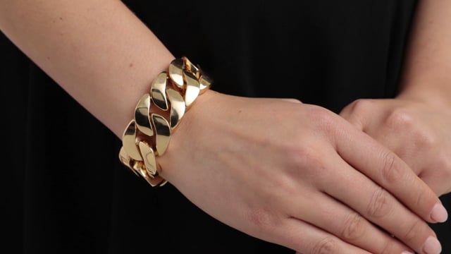 Large Embossed Tribal Cuff Costume Bracelet in Gold